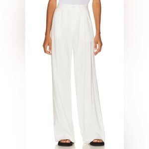NONchalant Label Fabi White Super High Rise Pleat Front Wide Leg Pants EUC Sz L